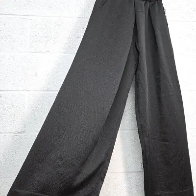 Y-3 Adidas Wide Leg Tech Seersucker Pants Black: Size M