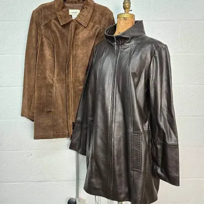 Jones New York & Cherokee Women’s Leather Jackets (2): Size XL, 16W