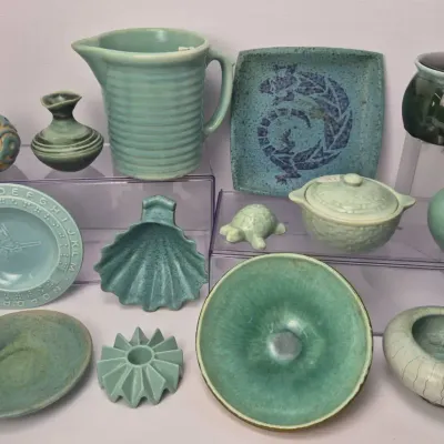 Turquoise Ceramics - Weller Pottery, Studio Art Pottery & More
