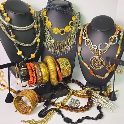 Statement Costume Jewelry: Natural Stone, Gold-, Silver-, & Earth-tone