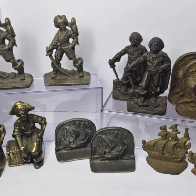 Vintage Pirate & Ship Bookends Including Snead & Littco