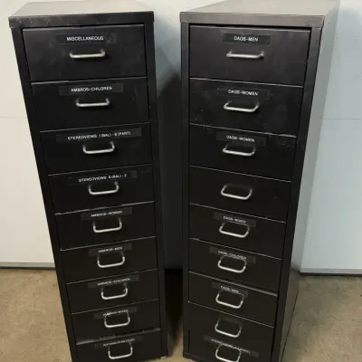 Black Metal Storage Cabinets on Wheels