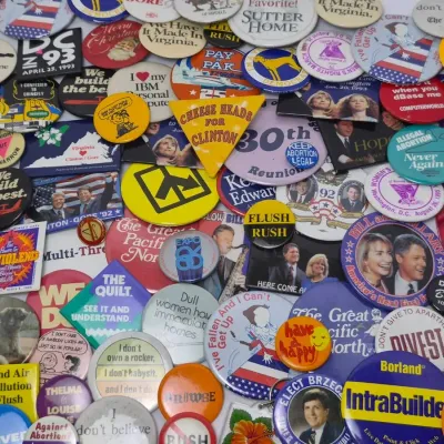 Vintage Button Collection - Political, Protest, Humor, Travel