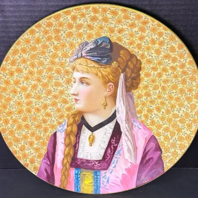 Victorian Portrait Plate - 13.5" Diameter