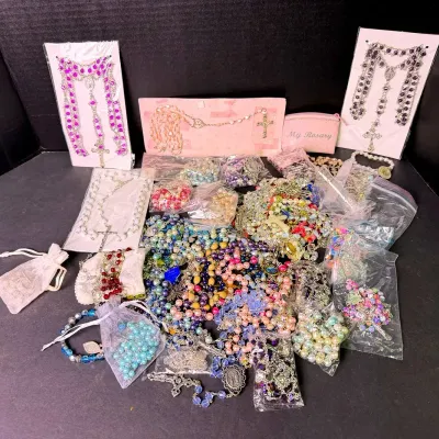Catholic Rosaries, Most New In Package 