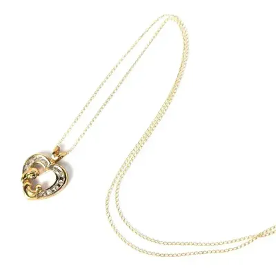 10K Gold Heart Pendant On 16" Fine Chain Necklace