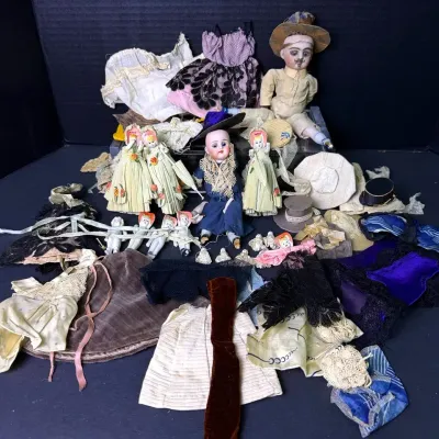 Antique Bisque Dolls & Doll Clothes