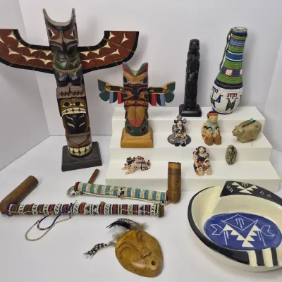 Native American & Inspired Decor Including Story Teller Figurines, Totems & More