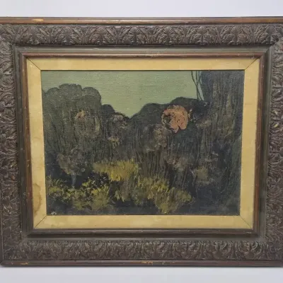 1970s Landscape Painting Signed Cohen