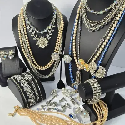 Vintage Weiss, Laguna, Bellini & More Rhinestone, Crystal, Faux Pearl Jewelry 