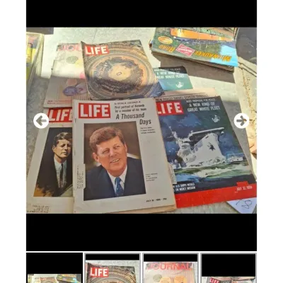 Sale Photo Thumbnail #71: Collection of vintage Life magazines from the 1950s and 1960s, featuring John F. Kennedy cover stories.