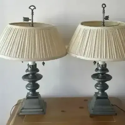 Pair of Vintage Metal Base Table Lamps