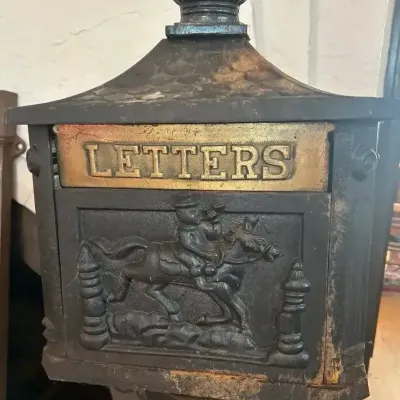 Antique Cast Iron Mailbox 