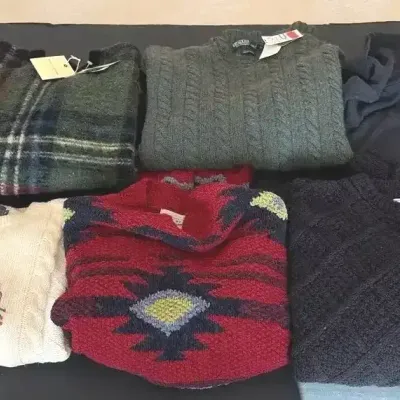 6 Designer Wool Sweaters Inc. Christian Dior, Polo, Pendleton, Woolrich