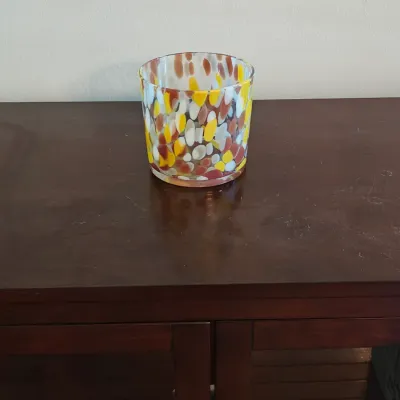Multicolored glass vase