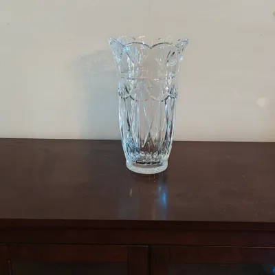 Cut glass heavy vase