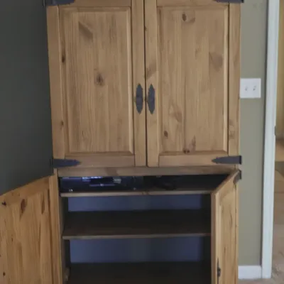 Large pine rustic cabinet