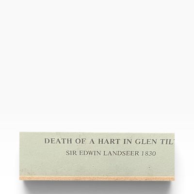 Sale Photo Thumbnail #38: Framed title plaque for "Death of a Hart in Glen Tilt" by Sir Edwin Landseer, 1830.