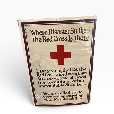 Sale Photo Thumbnail #40: Vintage American Red Cross membership drive poster, wrapped in protective plastic.