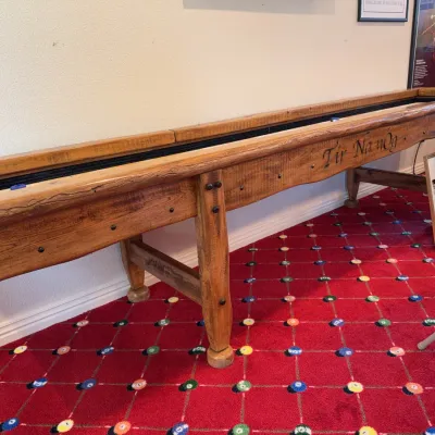 Sale Photo Thumbnail #145: Hand Carved Ornate Shuffle Board 