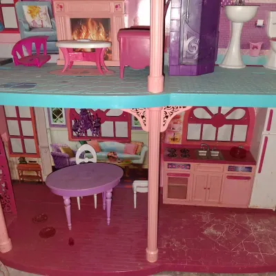 Sale Photo Thumbnail #669: 30x42
PLASTIC THREE-STORY DOLLHOUSE WITH ELEVATOR, BEDROOM, BATHROOM, LIVING ROOM, KITCHEN ACCESSORIES AND MORE. LIGHT DUST AND WEAR FROM USE AND STORAGE.