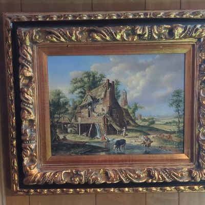 Sale Photo Thumbnail #56: Dutch School Oil Painting of a Rural Landscape