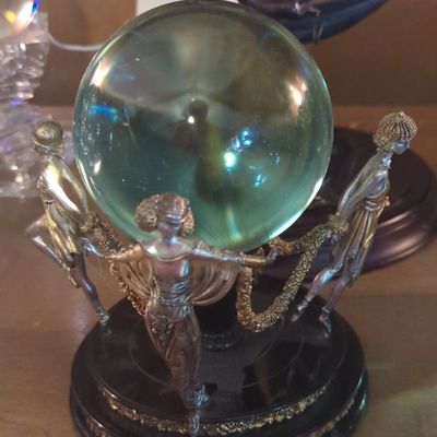 Sale Photo Thumbnail #24: Franklin Mint House of Erté Crystal Ball Objet