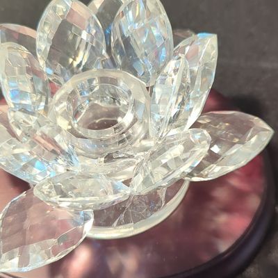 Sale Photo Thumbnail #1141: Swarovski Crystal Lotus Candle Holder