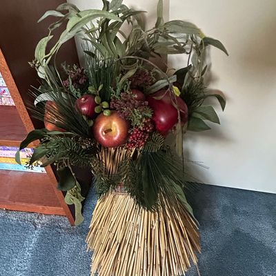 Sale Photo Thumbnail #1124: Decorative Harvest Broom Wall Hanging