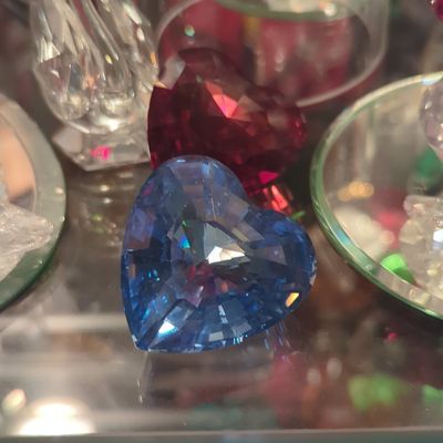 Sale Photo Thumbnail #780: Swarovski Crystal Blue Heart Paperweight
