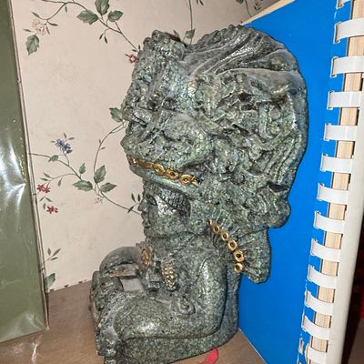 Sale Photo Thumbnail #521: Vintage Zarebski Style Aztec/Mayan Deity Sculpture