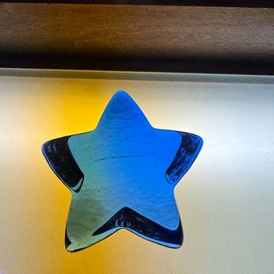 Sale Photo Thumbnail #1115: Blenko Glass Cobalt Blue Star Paperweight