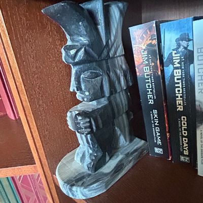 Sale Photo Thumbnail #332: Vintage Hand-Carved Mexican Stone Mayan Warrior Bookend
