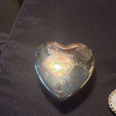 Sale Photo Thumbnail #136: Engraved Sterling Silver Heart Trinket Box