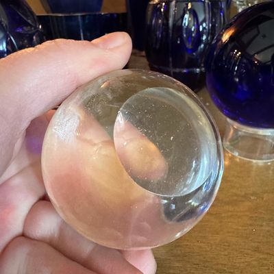 Sale Photo Thumbnail #1168: Vintage Clear Glass Sphere Paperweight