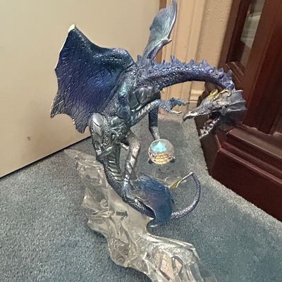 Sale Photo Thumbnail #1127: Ebros Gothic Dragon Sculpture with Blue Orb