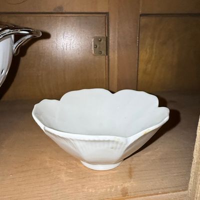 Sale Photo Thumbnail #1174: Vintage White Porcelain Lotus Flower Bowl