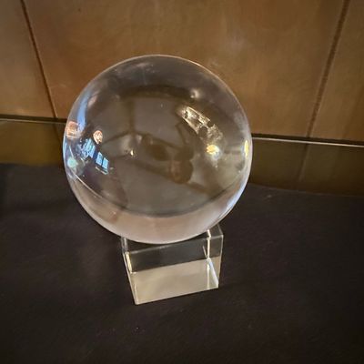 Sale Photo Thumbnail #852: Crystal Sphere with Glass Stand