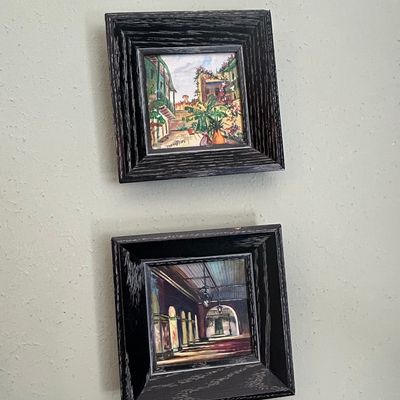 Sale Photo Thumbnail #329: Pair of New Orleans Courtyard Scene Paintings