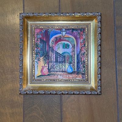 Sale Photo Thumbnail #848: Miniature Mediterranean Courtyard Painting