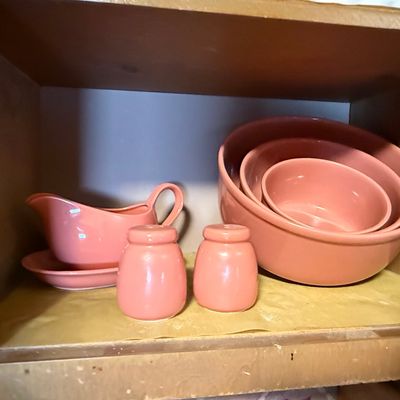 Sale Photo Thumbnail #164: Vintage Lu-Ray Pastels Pink Kitchenware Set