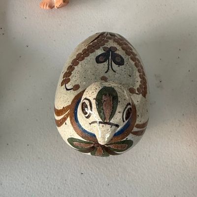 Sale Photo Thumbnail #1072: Vintage Mexican Tonala Pottery Bird Figurine