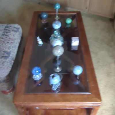 Sale Photo Thumbnail #30: Vintage Ming Style Glass-Top Coffee Table