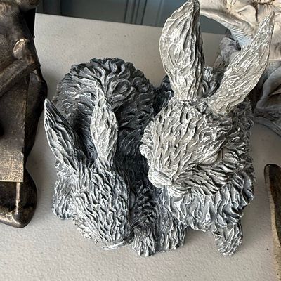 Sale Photo Thumbnail #640: Cast Stone Rabbit Garden Sculpture