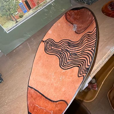 Sale Photo Thumbnail #719: Hand-Painted Decorative Wooden Platter
