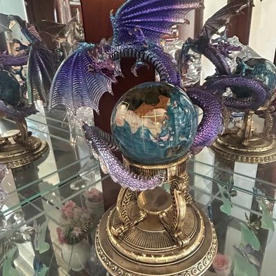 Sale Photo Thumbnail #236: Design Toscano Dragon with Gemstone Globe Sculpture