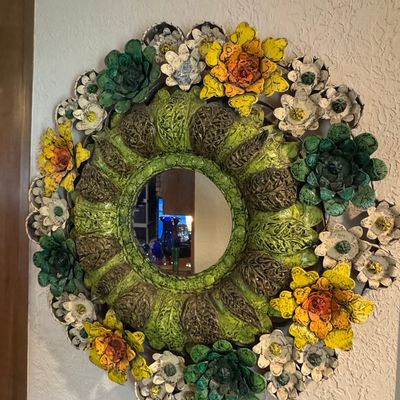 Sale Photo Thumbnail #224: Artes de Mexico Tole Floral Wall Mirror