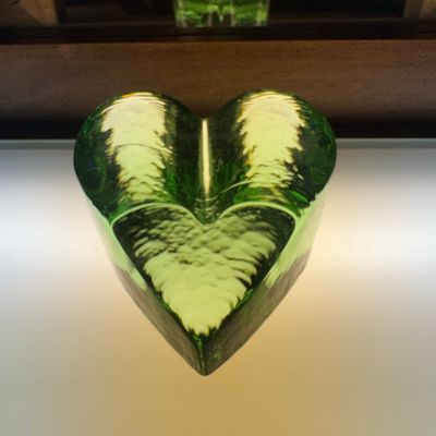 Sale Photo Thumbnail #284: Fire & Light Recycled Glass Heart Sculpture