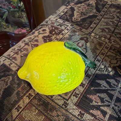 Sale Photo Thumbnail #855: Vintage Murano Style Art Glass Lemon Figurine