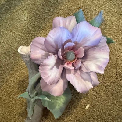Sale Photo Thumbnail #601: Capodimonte Porcelain Flower on Branch Figurine